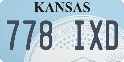 KS license plate 778IXD