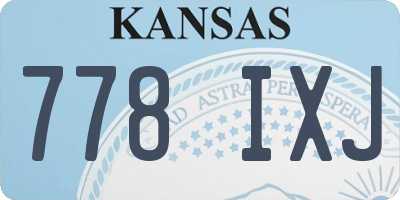 KS license plate 778IXJ