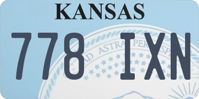 KS license plate 778IXN
