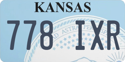 KS license plate 778IXR