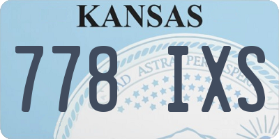 KS license plate 778IXS
