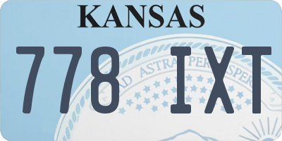 KS license plate 778IXT
