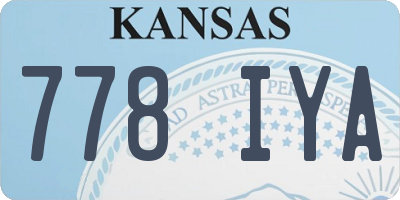 KS license plate 778IYA