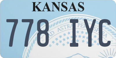 KS license plate 778IYC