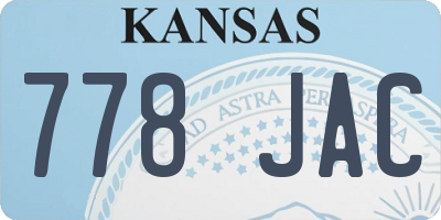 KS license plate 778JAC