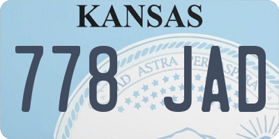 KS license plate 778JAD