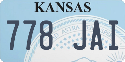 KS license plate 778JAI