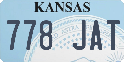 KS license plate 778JAT