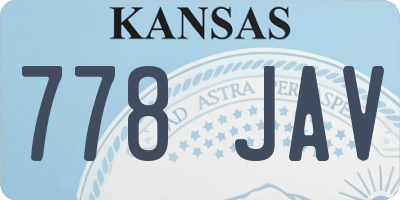 KS license plate 778JAV