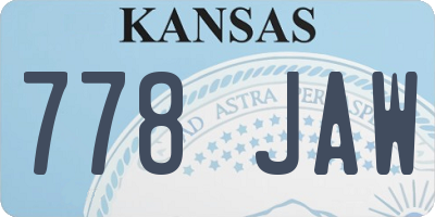 KS license plate 778JAW