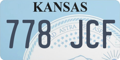 KS license plate 778JCF