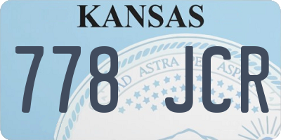 KS license plate 778JCR