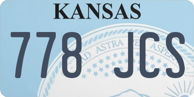 KS license plate 778JCS