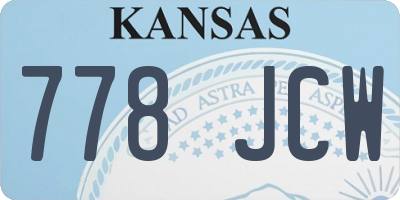 KS license plate 778JCW