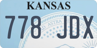 KS license plate 778JDX