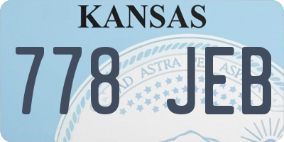 KS license plate 778JEB