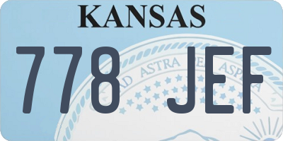 KS license plate 778JEF