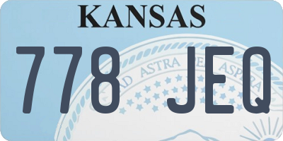 KS license plate 778JEQ