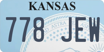 KS license plate 778JEW