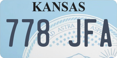 KS license plate 778JFA