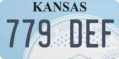 KS license plate 779DEF