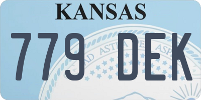 KS license plate 779DEK