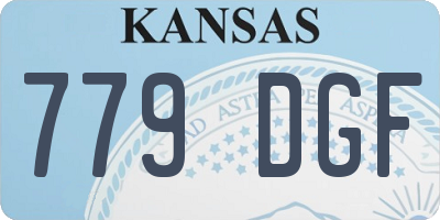 KS license plate 779DGF