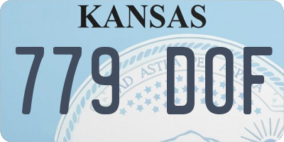 KS license plate 779DOF