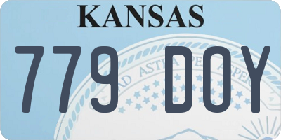 KS license plate 779DOY