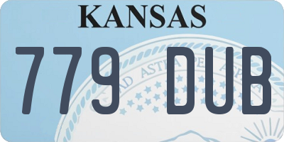 KS license plate 779DUB
