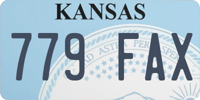 KS license plate 779FAX