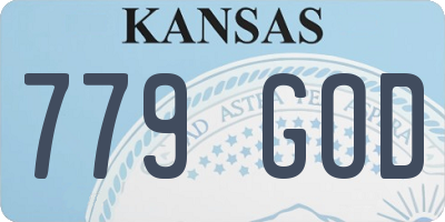 KS license plate 779GOD