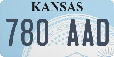 KS license plate 780AAD