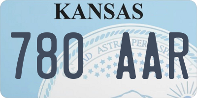 KS license plate 780AAR