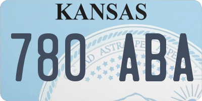 KS license plate 780ABA