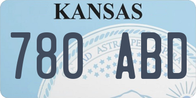 KS license plate 780ABD