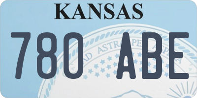 KS license plate 780ABE