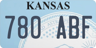 KS license plate 780ABF
