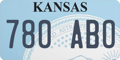 KS license plate 780ABO