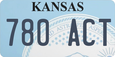 KS license plate 780ACT