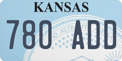 KS license plate 780ADD