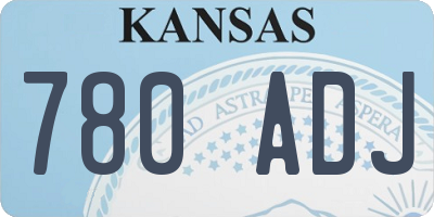 KS license plate 780ADJ