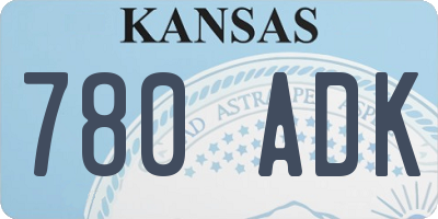 KS license plate 780ADK
