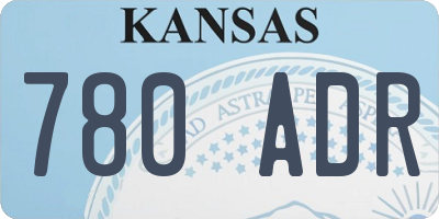 KS license plate 780ADR