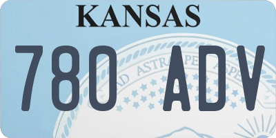 KS license plate 780ADV