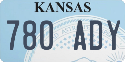 KS license plate 780ADY