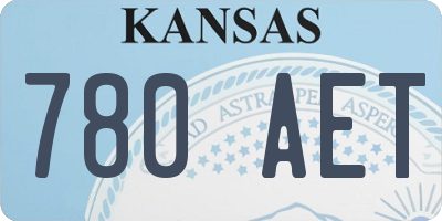 KS license plate 780AET