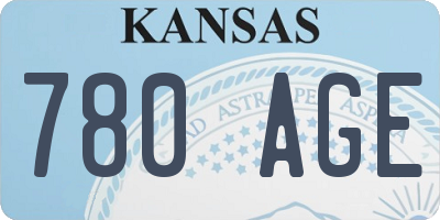 KS license plate 780AGE