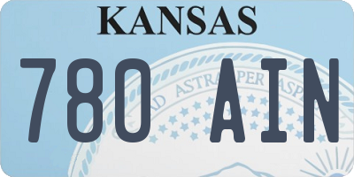 KS license plate 780AIN
