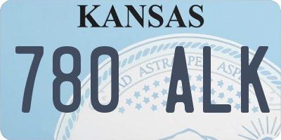 KS license plate 780ALK